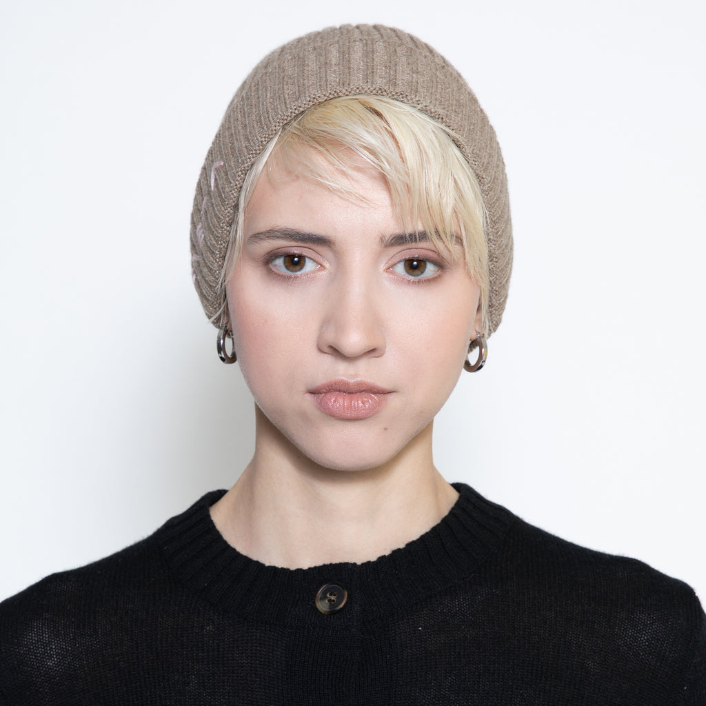Milano light brown cashmere beanie
