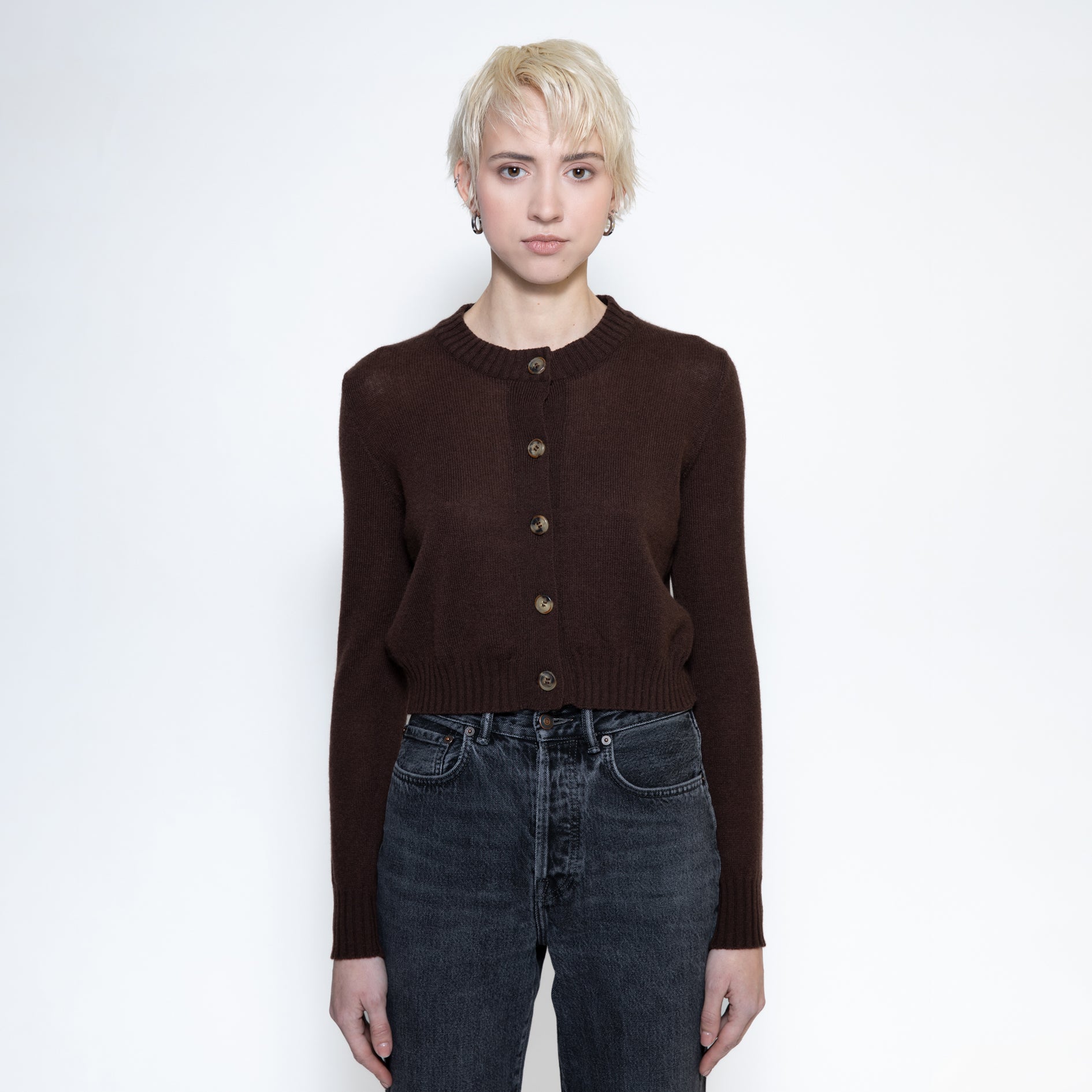 Tシャツ・カットソー SALVATORE FERRAGAMO Brown Cashmere Cardigan Cashmere cardigan - Women | Ferragamo