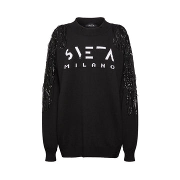 € 200,00. Shop on svetamilano.com. Secured Payment. Pay over 3 installments with KLARNA. Made in Italy. Made of Milan. Extended Returns.  Knitwear sweater. Women chunky sweater. Pullover damen. Strickjacke. Strickpullover. Strickpullover damen. Grunge pullover. Pull femme. Tricots. Chandail. Pull femme marque. Pull en maille. Pull en maille femme. Pull rock. Pull rock and roll. Pull femme chic et original. Striped sweater. Gestreifter pulli. Grunge kleidung. 